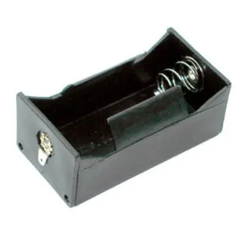 Bh111 - Battery Holder Dx1 Plastic Blk With Solder Lug Conn 1