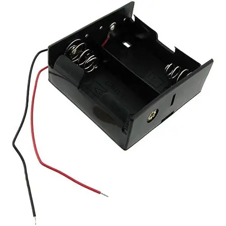 2700386 - Battery Holder Dx2 Plastic Blk With Wires 1