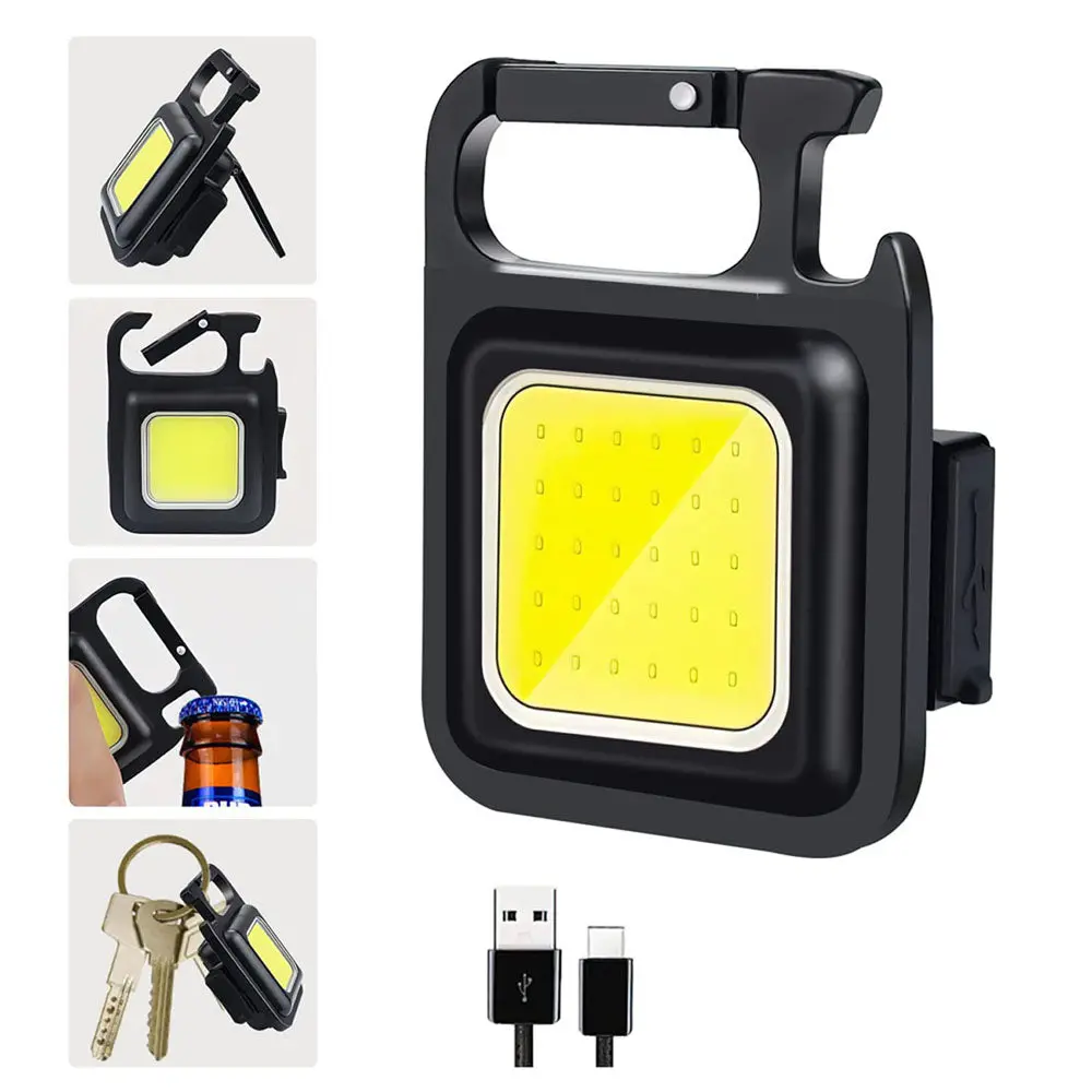 789001 - Flashlight Rechargeable W/Key Chain Cob Light 6W 1