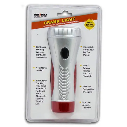 5742 - Flashlight White 4Led Crank Powered Magnetic Base 1