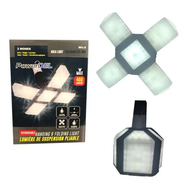 Rfl-5 - Hanging And Folding Light 400Lumen Rechargeable Camping And Security 1