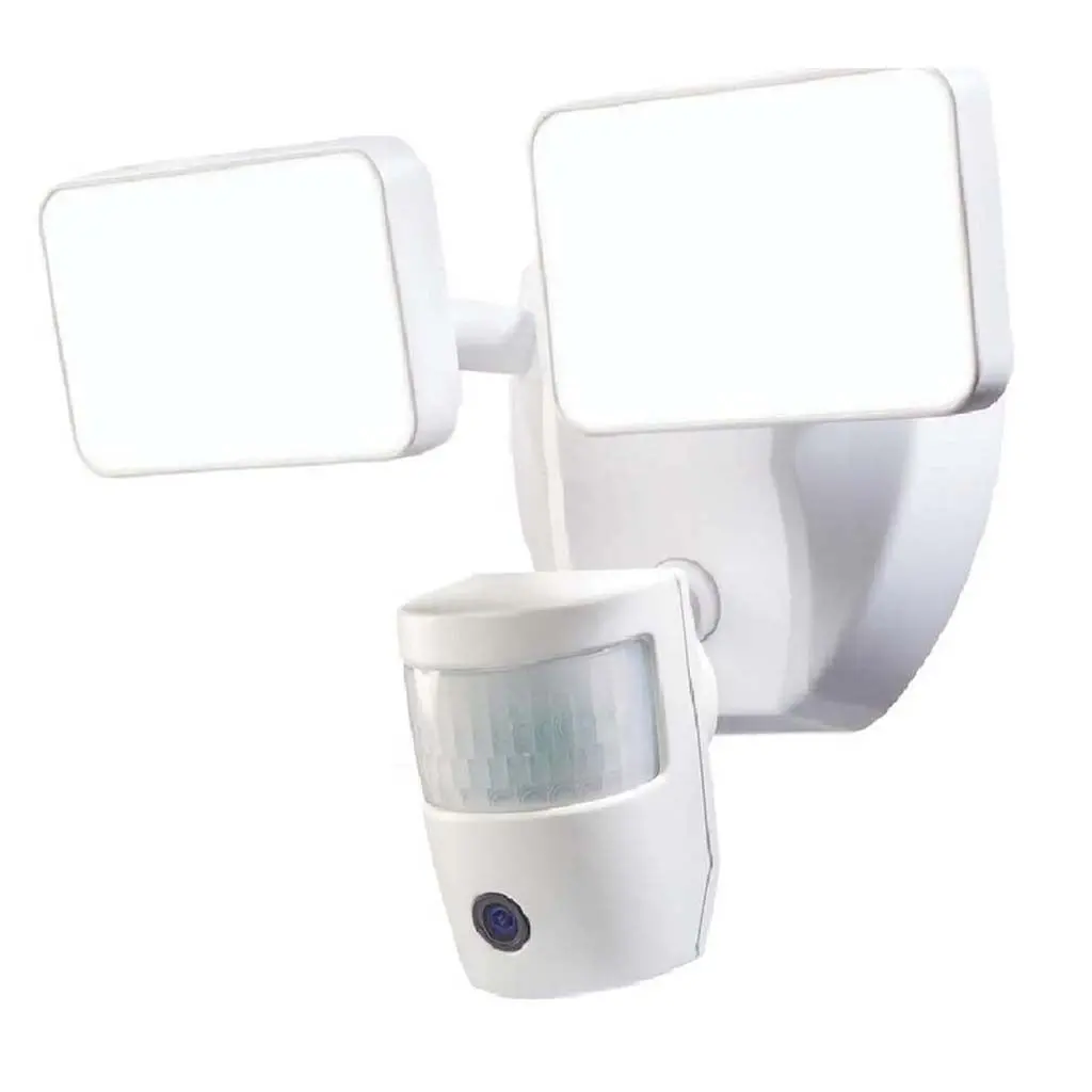 Hz-9300-Wh - Security Light Motion Activated 1080P Video Twin Head Led 2000Lu 1