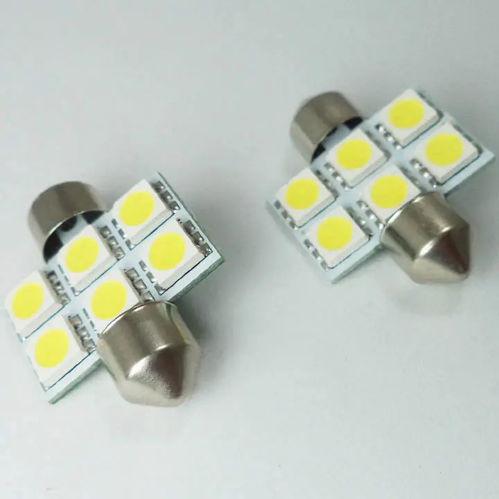 01078 - Led Bulb Festoon 12V White 6Led 5050 (2 Pcs/Pkg) 1