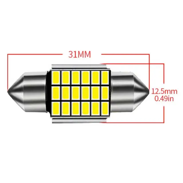 Bjkn-5727A - Led Bulb Festoon 12V White 31Mm 18Leds White 6000K 1W Car Bulb 1
