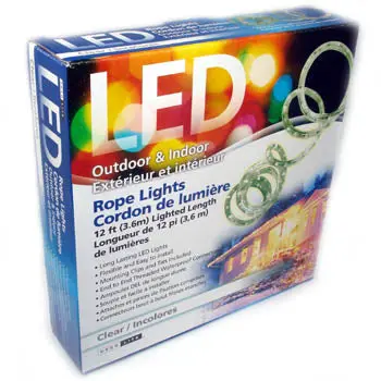 33411-Clr - Led Rope Light Decorative Cool White 12Ft Outdoor/Indoor 1