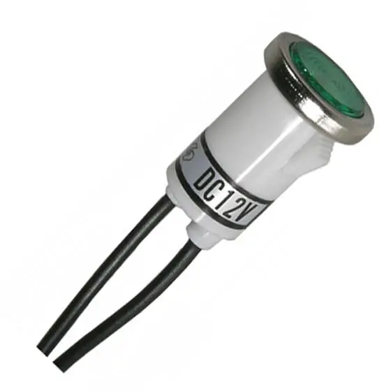 55-475-1 - Indicator 12V 50Ma 12Mm Grn Snap W/Wires 1