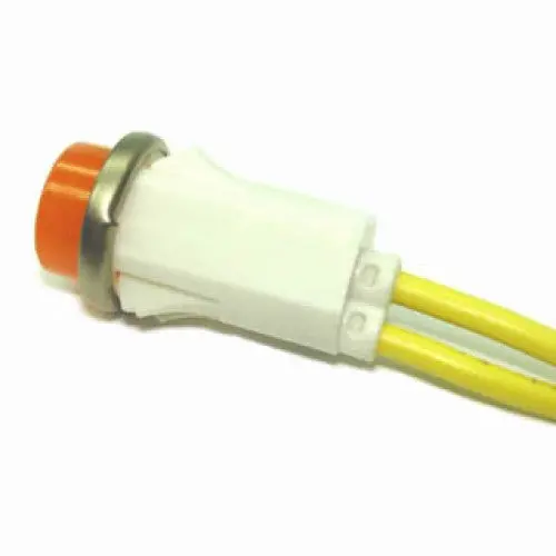 11-2302 - Indicator 12V 12Mm Amber Snap 1.2W Wire Incandescent Flat Dome 1