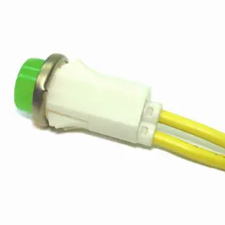 11-2358 - Indicator 125V 12Mm Grn Snap Fit With Wire 1