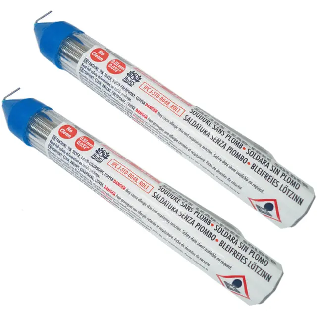 4900-18G - Solder Wire Lead Free 18G Silver .8Mm No Clean (2 Pcs/Pkg) 1