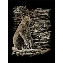 Copf21 - Copper Engraving Grizzly Bears 1