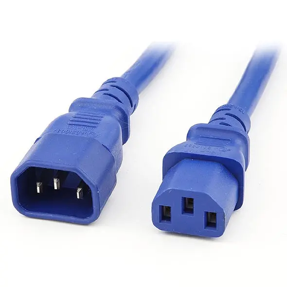 Pwc-100-02Bl - Jumper Cord 3/18 2Ft Rnd Blue Sjt C13 To C14 1
