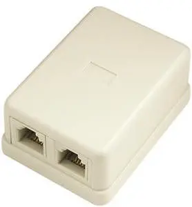300-146 - Baseboard Mod Dual Jack 6P4c Beige 1