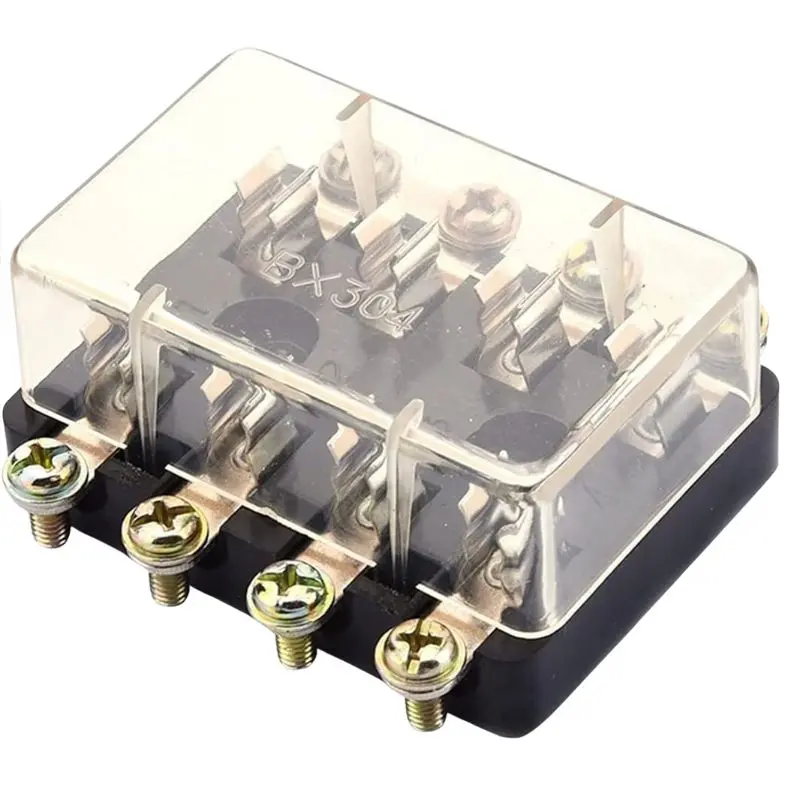 Bx304 - Fuse Block Auto 4 Way 6X32mm For Agc And Jso Fuses 20A 32Vdc 1