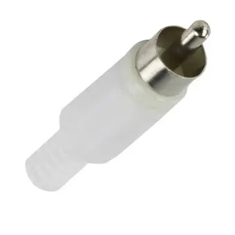 Ca047 W - Rca Plug Inline Sol Plast White Tin Strain Relief (2 Pcs/Pkg) 1