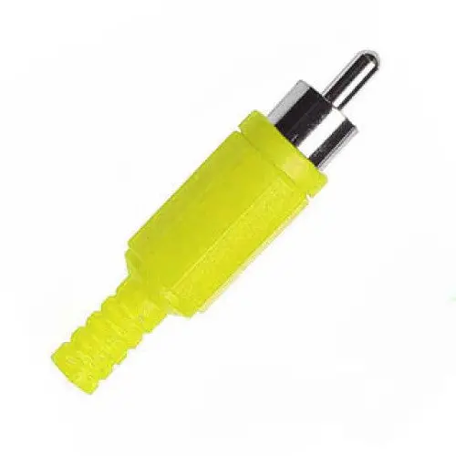Ac 1017Yellow - Rca Plug Inline Sol Plastic Yellow Tin Strain Relief (2 Pcs/Pkg) 1
