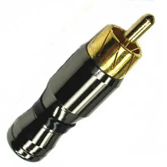 Ag1012b - Rca Plug Inline Sol Metal Black Gold 1