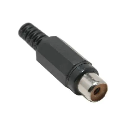 2274-0337 - Rca Jack Inline Sol Plast Blk Tin Strain Relief (2 Pcs/Pkg) 1