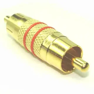 Ag1016r - Adapter Rca Plug-Plug Metal Gold Red 1