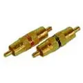A609-Red - Adapter Rca Plug-Plug Metal Gold Red 1