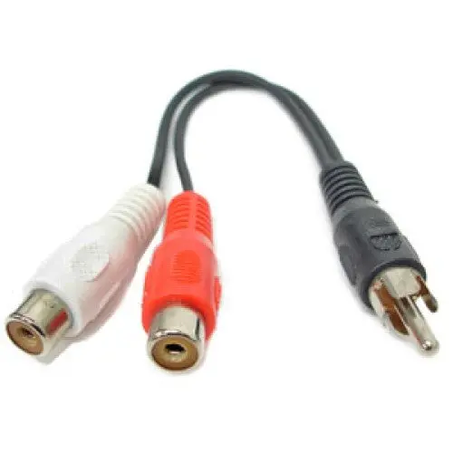 Ca1015 - Rca Cable Assy Y 2Fem-1Male 10In Rca Adapter Gold 1