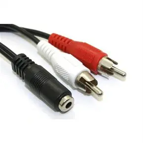 44-233 - Audio Cable 3.5 Stereo Jack To Rca Plug Right Left 6 Inch 1