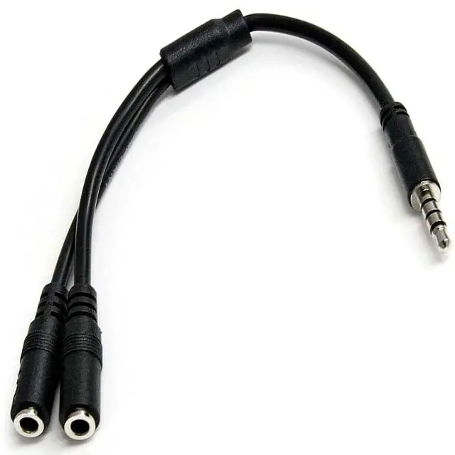 Muyhsmff - Audio Cable 3.5Mm 4Cpl-2X3cjk Splits Mic And Audio 1