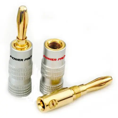 Bg1025 - Banana Plug Solderless Silver Std Blk/Red (2 Pcs/Pkg) 1