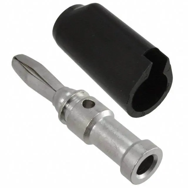 108-1083-001 - Banana Plug Solderless Std Black Insulated Stackable 1