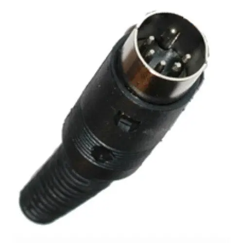 Ca082 - Din Plug 5Pos Inline Plastic 180 Degrees Strain Relief 1