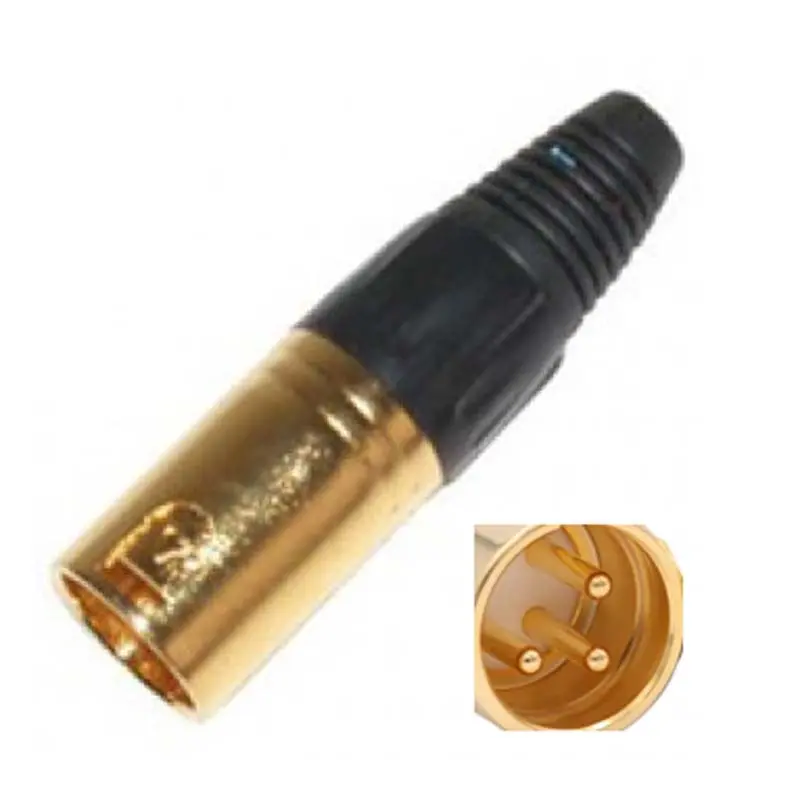Mc1007g - Xlr 3Pl Inline Gold Solder Metal 1