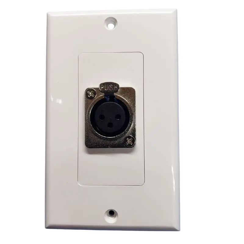 Av119e - Wall Plate Xlr 3Jk Lock Plastic White Tin 1