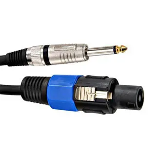 Ppsj15 - Speakon Cable Plug-6.3 Audio Pl Plug Mono 15Ft 12Gauge Blk 1
