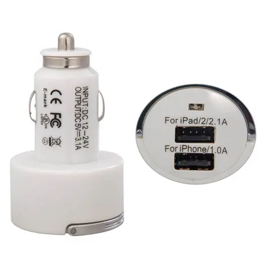 Usb-3100 - Usb Car Charger Dual 5Vdc@2.1A 5Vdc@1A 1