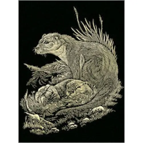 Golf12 - Gold Engraving Otters 1