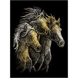 Golf20 - Gold Engraving Horses 1