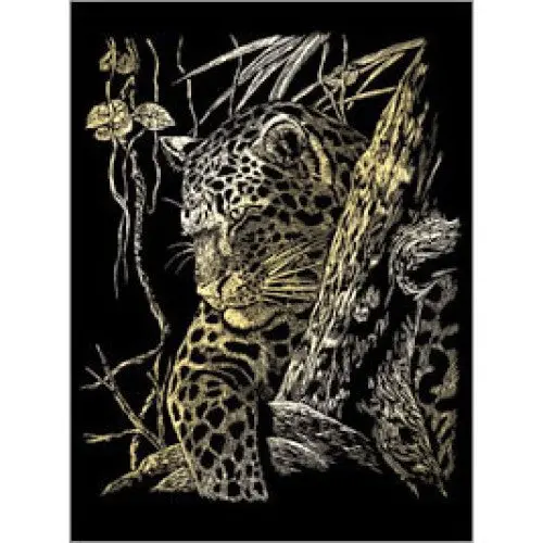 Golf21 - Gold Engraving Leopard In Tree 1
