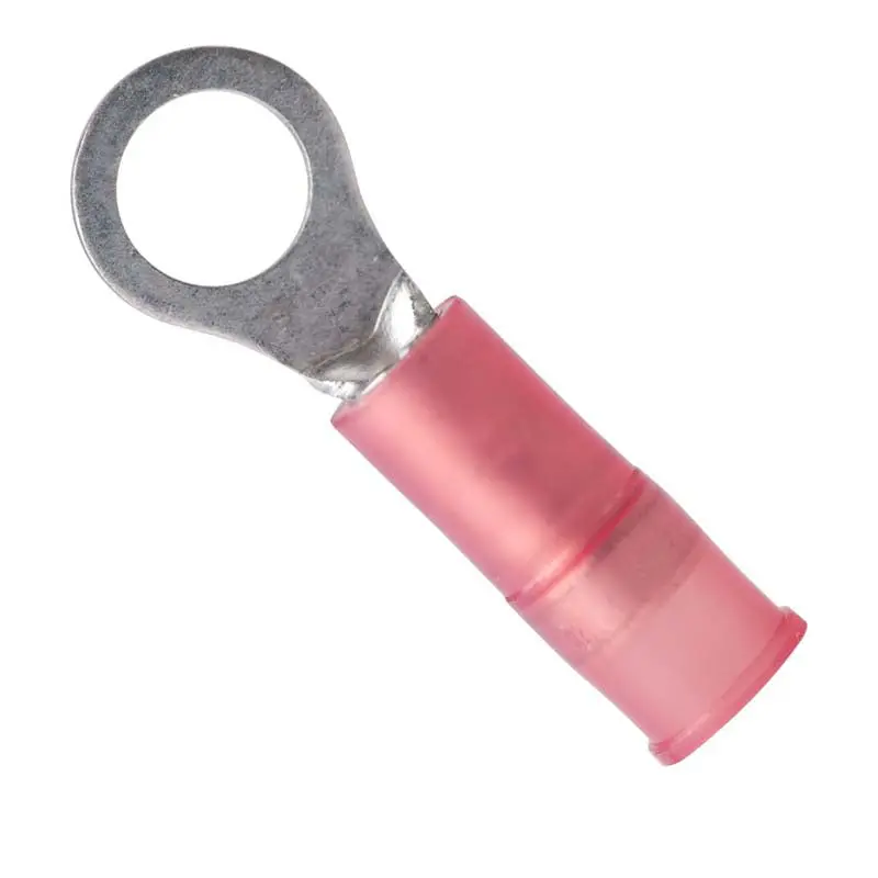 230203 - Ring Term Red #10 22-18Awg Nylon Id-4.8Mm Od-8Mm Double Crimp (6 Pcs/Pkg) 1