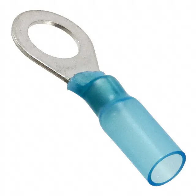 Gqac-3714-100 - Ring Term Blu 3/8In 16-14Awg Heatshrinkable Id-10Mm Od-13.6Mm (100 Pcs/Pkg) 1
