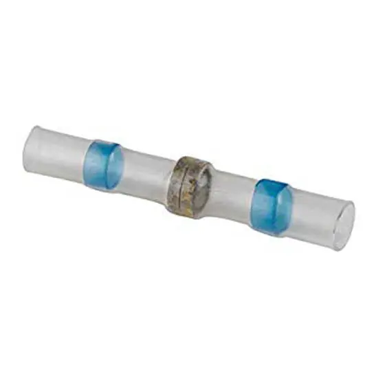 76-Hisbc16 - Butt Conn Heat Shrink 16-14Awg W/Solder Ring Blue (10 Pcs/Pkg) 1