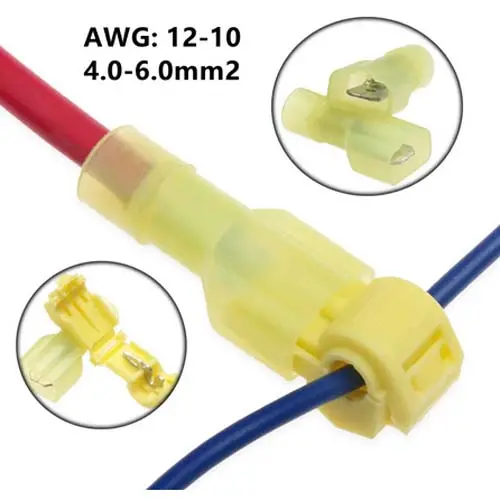 Gqkb-2116-5 - T-Tap Conn Yel 12-10Awg Kit With Fully Insulated Male Terminal (5 Pcs/Pkg) 1