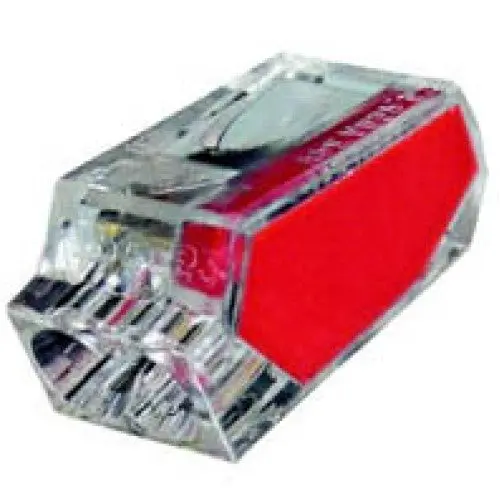 25-Pc2 - Push-In Conn Red 2C/22-12Awg Solid (10 Pcs/Pkg) 1