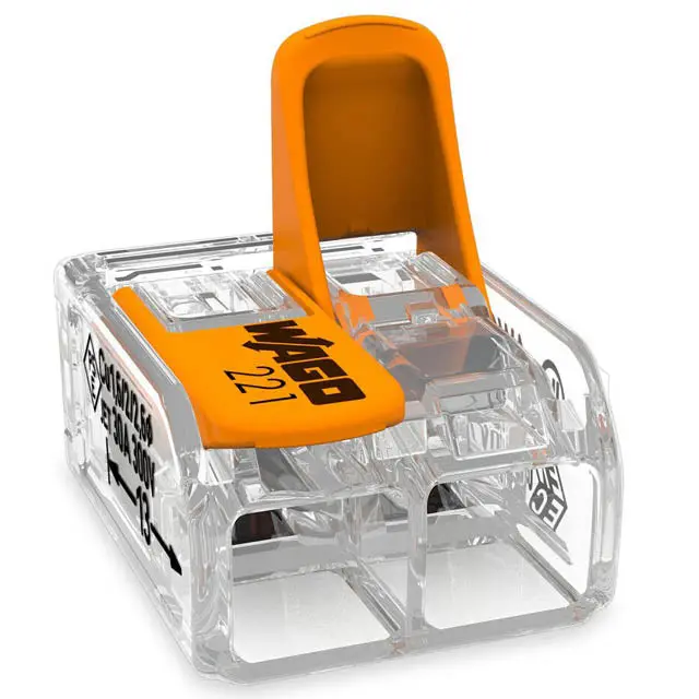 221-612/K194-4045 - Push-In Conn Orange 2C/20-10Awg Re-Usable 1