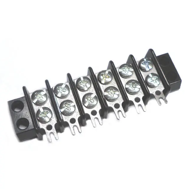14106 - Term Block 6P Flush 2Row #6-32 14Awg 20A/300V 7Mm Fork 1
