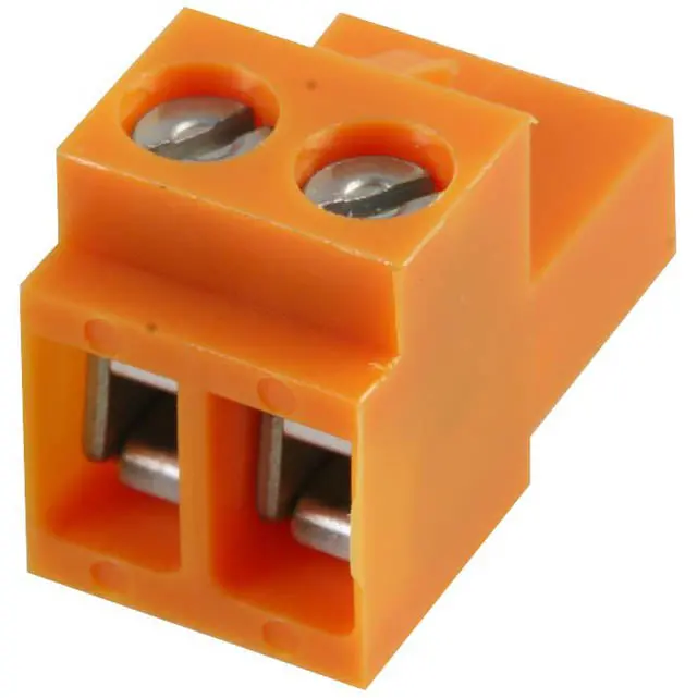Bl 2 Sn Or - Term Block 2P Fem Plug Ra 5.08Mm 22-12Awg 15A/300V 10Mm Wide Org 1