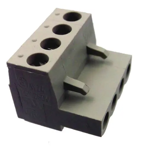 25.340.3453.0 - Term Block 4P Fem Plug Ra 5.08Mm 22-12Awg 15A/300V 10Mm Wide Grey 1