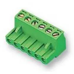 13-2606 - Term Block 6P Fem Plug Ra 5.08Mm 22-12Awg 15A/300V 10Mm Wide 1