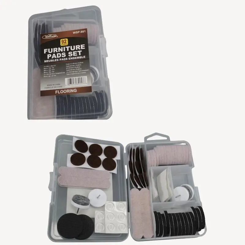 Wsp-801 - Feet Clear And Felt Round And Rectan Furniture Pads Set (92 Pcs/Pkg) 1