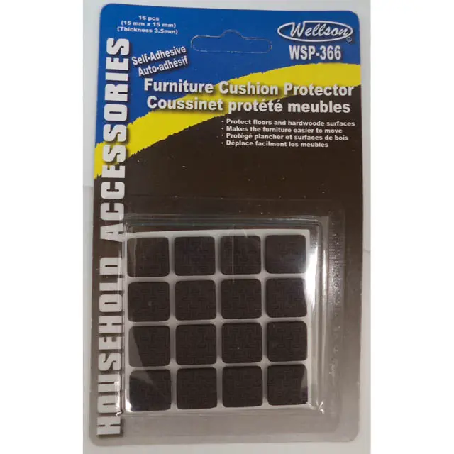 Wsp-366 - Feet Rubber Square 15X3mm Adhesi  (16 Pcs/Pkg) 1