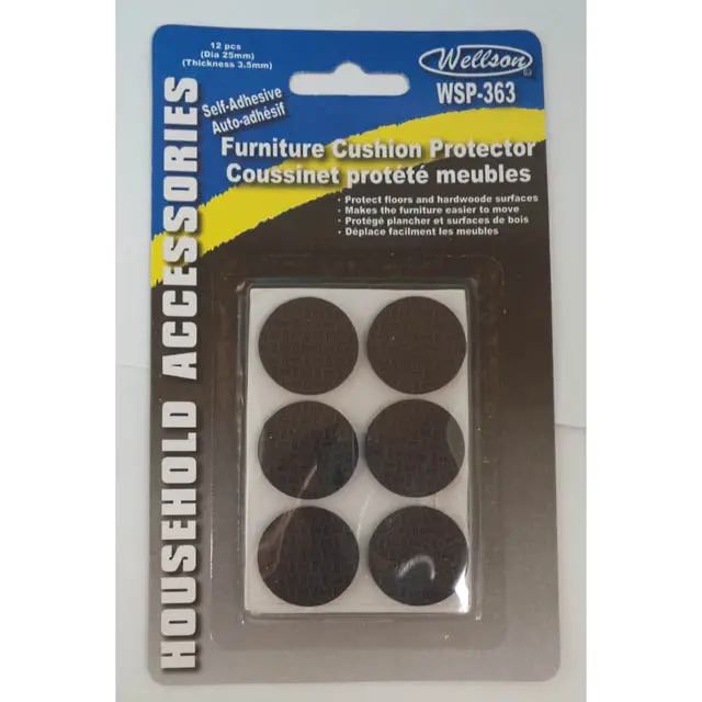 Wsp-363 - Feet Chamois Round 25X3mm Adhesi  (12 Pcs/Pkg) 1