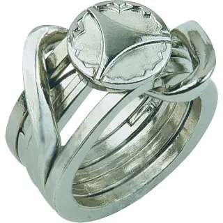 Hy16 - Ring 2 Puzzle-Hanayama Cast Meta Metal Level 5 1